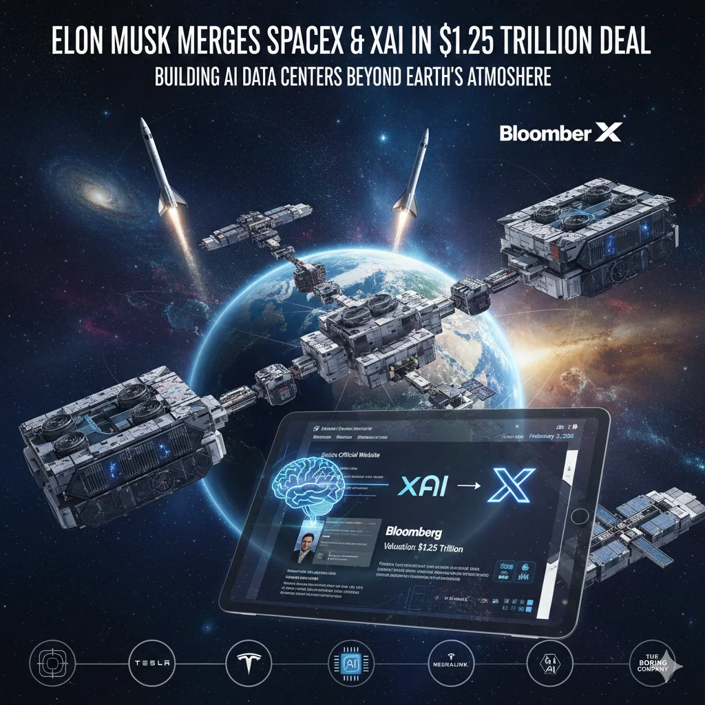 Elon Musk Merges SpaceX and xAI in $1.25 Trillion Deal to Build AI Data Centers in Space