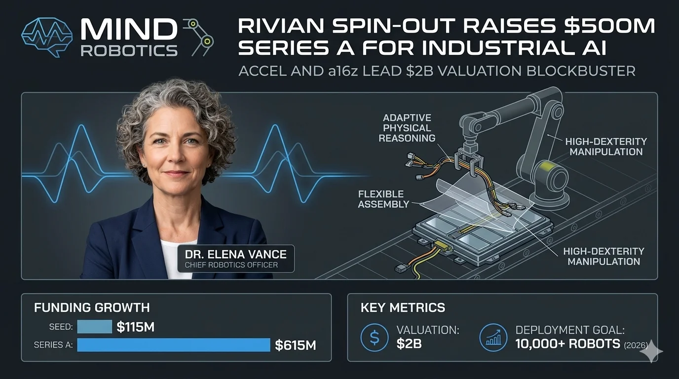 Rivian Spin-Out Mind Robotics Raises $500M: The Industrial AI Revolution Beyond Humanoids